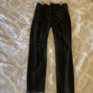 american eagle black ripped jeans